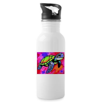 turtle - Water bottle with straw - white - Right