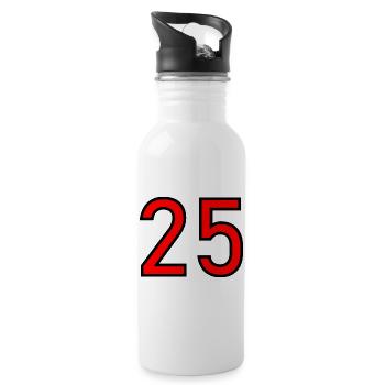 25. 25 YEARS. 25th ANNIVERSARY. 25 YEARS ANNIVERSARY. - Water bottle with straw - white - Right
