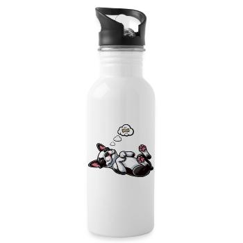 Boston Terrier Boston terrier besitzer Bostie  - Trinkflasche mit integriertem Trinkhalm - Weiß - Rechts