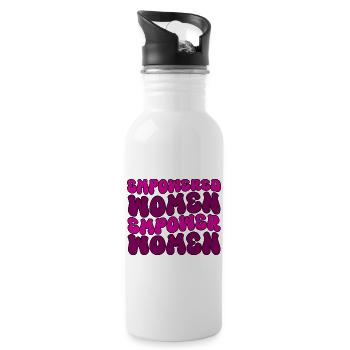 Empowered Women Empower Women Feminist  - Water bottle with straw - white - Right