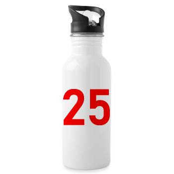 25. 25 YEARS. 25th ANNIVERSARY. 25 YEARS ANNIVERSARY. - Water bottle with straw - white - Right