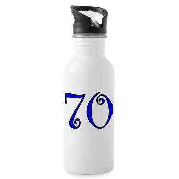 70. 70 YEARS. 70th ANNIVERSARY. 70 YEARS ANNIVERSARY. - Water bottle with straw - white - Right