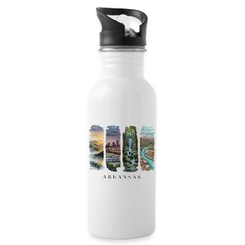 Arkansas Vacation Travel – The Natural State Motive - Water bottle with straw - white - Right