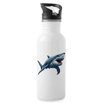 Great White Shark Great White Shark - Water bottle with straw - white - Right