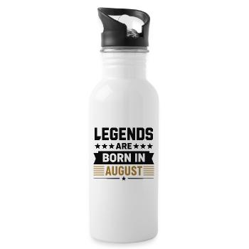 Legends Are Born In August - Trinkflasche mit integriertem Trinkhalm - Weiß - Rechts