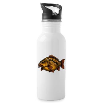 T-shirt de pêche à la carpe miroir - Gourde avec paille intégrée - blanc - Droite