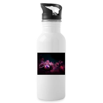 Neon basketball - Water bottle with straw - white - Right