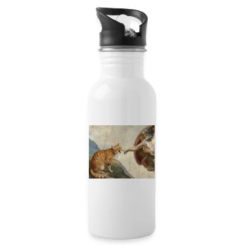 Chat gifle la main de Dieu Mème des chats drôles - Gourde avec paille intégrée - blanc - Droite