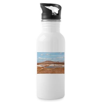 Salt patches of the desert - Water bottle with straw - white - Right