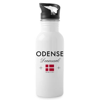 Odense Danemark Coordonnées Souvenir de voyage - Gourde avec paille intégrée - blanc - Droite