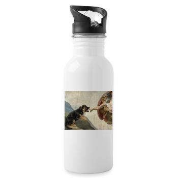 Dog God's Hand Shepherd Dog Meme - Water bottle with straw - white - Right