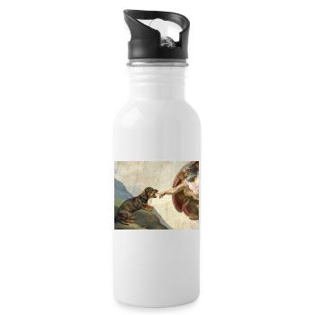 Dog God Hand Dachshund Dogs meme - Water bottle with straw - white - Right