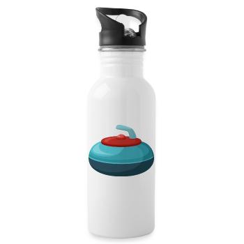 Curling stone - Water bottle with straw - white - Right