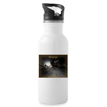 Close My Eyes von Mark Noone - Trinkflasche mit integriertem Trinkhalm - Weiß - Rechts