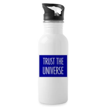 Trust The Universe Spirituell Universum Zitat Logo - Trinkflasche mit integriertem Trinkhalm - Weiß - Rechts