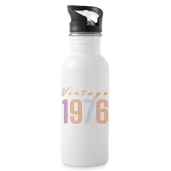 Design rétro d’anniversaire « Vintage 1976 » - Gourde avec paille intégrée - blanc - Droite