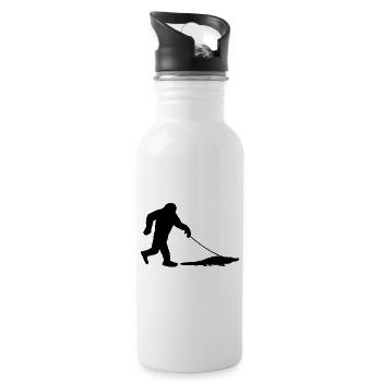 Bigfoot mit Alligator - Trinkflasche mit integriertem Trinkhalm - Weiß - Rechts