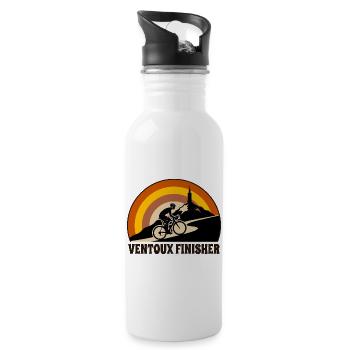 Ventoux Finisher Retro-Radfahrer - Trinkflasche mit integriertem Trinkhalm - Weiß - Rechts