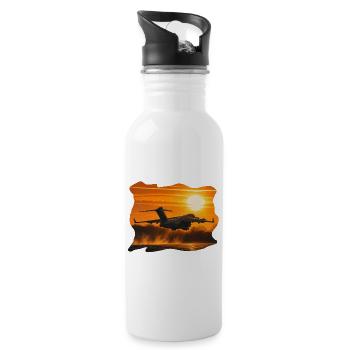 C-17 Globemaster Sunset - Trinkflasche mit integriertem Trinkhalm - Weiß - Rechts