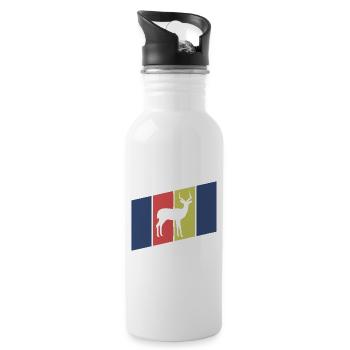 Antelope Silhouette Africa - Water bottle with straw - white - Right