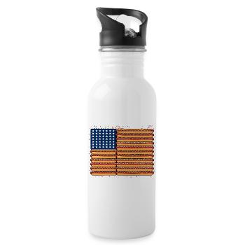  Amerikanische Flagge Aus Hotdogs Für Grillfans - Trinkflasche mit integriertem Trinkhalm - Weiß - Rechts