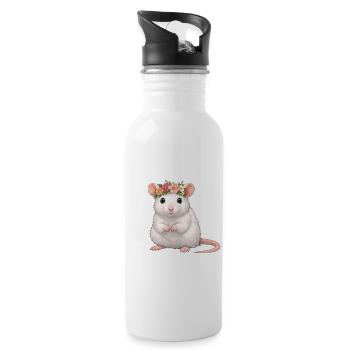 Rat - Gourde avec paille intégrée - blanc - Droite