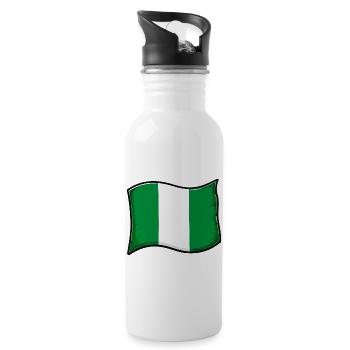 Nigeria Flag Graphic Druck - Trinkflasche mit integriertem Trinkhalm - Weiß - Rechts