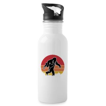 Bigfoot Antelope Vintage Humor - Water bottle with straw - white - Right