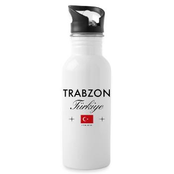 Trabzon Türkei Koordinaten Reise Souvenir - Trinkflasche mit integriertem Trinkhalm - Weiß - Rechts