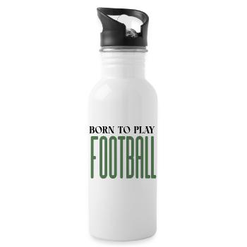 Glyphes de football allongés - Gourde avec paille intégrée - blanc - Droite