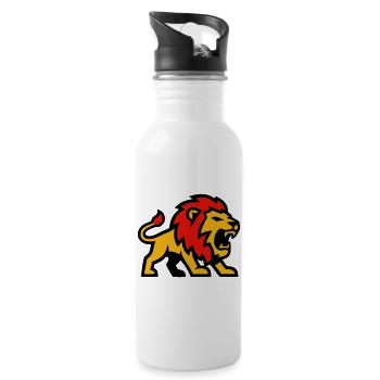 Logo de la mascotte du Lion - Gourde avec paille intégrée - blanc - Droite