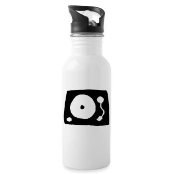 Plattenspieler - Trinkflasche mit integriertem Trinkhalm - Weiß - Rechts
