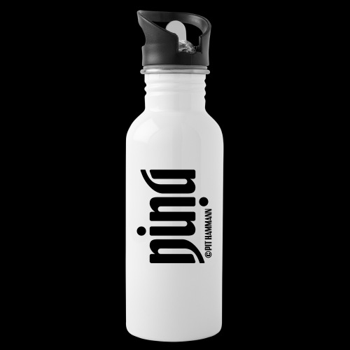 Ambigramm Nina 01 Pit Hammann - Trinkflasche mit integriertem Trinkhalm