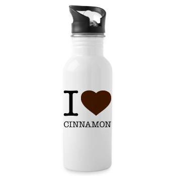 I LOVE CINNAMON Zimt - Trinkflasche mit integriertem Trinkhalm - Weiß - Rechts
