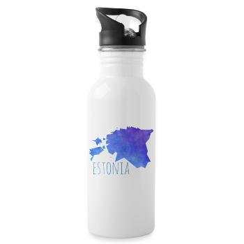 estonia - Water bottle with straw - white - Right