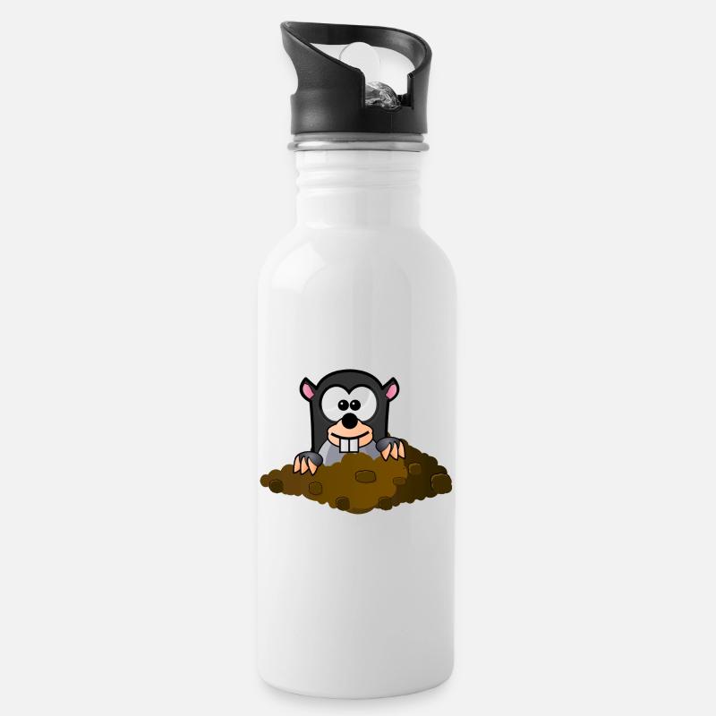 style comique Mole - Gourde avec paille intégrée - blanc