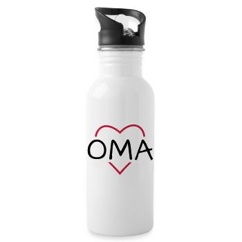 Grandma Heart Gift Birthday Christmas - Water bottle with straw - white - Right