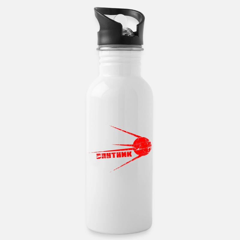 Sputnik - Trinkflasche mit integriertem Trinkhalm - Weiß