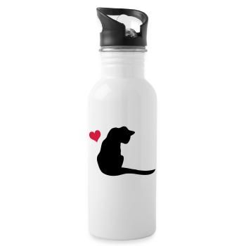 Chat - Gourde avec paille intégrée - blanc - Droite