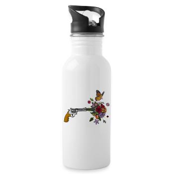 The revolver of peace - Water bottle with straw - white - Right