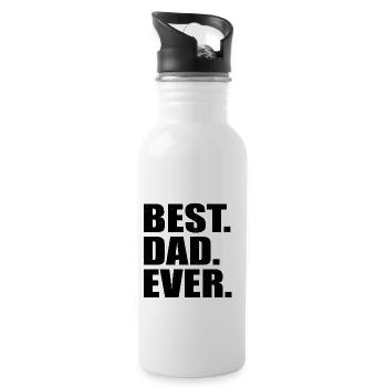 Papa Vater Vatertag - Trinkflasche mit integriertem Trinkhalm - Weiß - Rechts