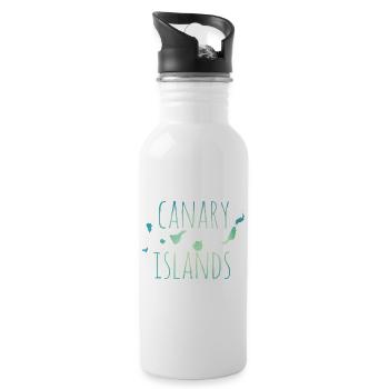 Canary Islands - Trinkflasche mit integriertem Trinkhalm - Weiß - Rechts
