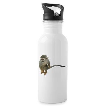 Affe - Trinkflasche mit integriertem Trinkhalm - Weiß - Rechts