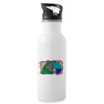 Fibonacci Spirale - Trinkflasche mit integriertem Trinkhalm - Weiß - Rechts