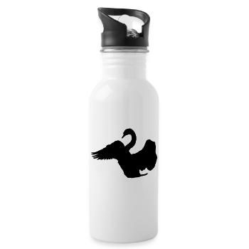 Schwan - Trinkflasche mit integriertem Trinkhalm - Weiß - Rechts