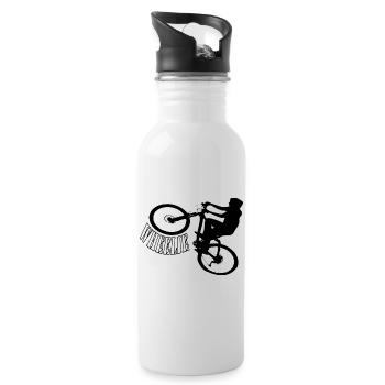 Shirt Wheelie Rad Fahrrad - Trinkflasche mit integriertem Trinkhalm - Weiß - Rechts
