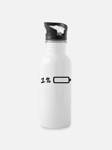 1 % batterie - Gourde avec paille intégrée - blanc