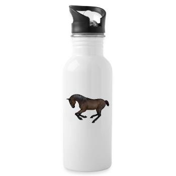 cheval - Gourde avec paille intégrée - blanc - Droite