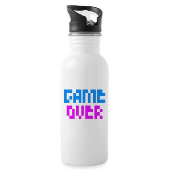 Game Over - Trinkflasche mit integriertem Trinkhalm - Weiß - Rechts