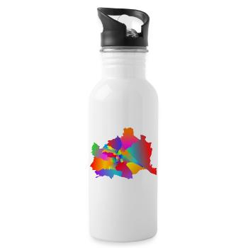 colorful Vienna, tolerant Vienna, Viennese districts - Water bottle with straw - white - Right